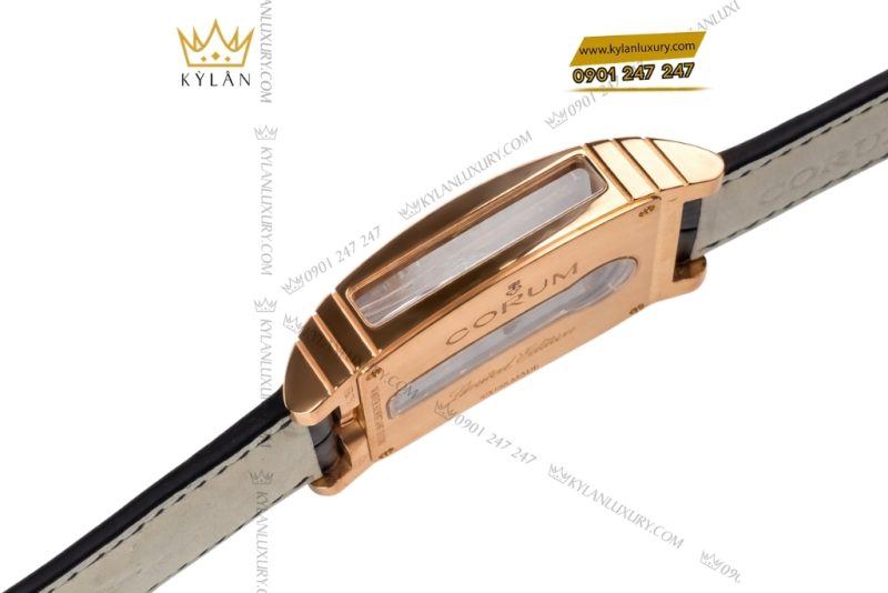 Đồng hồ Corum Golden Bridge vàng hồng custom vành kim vuông