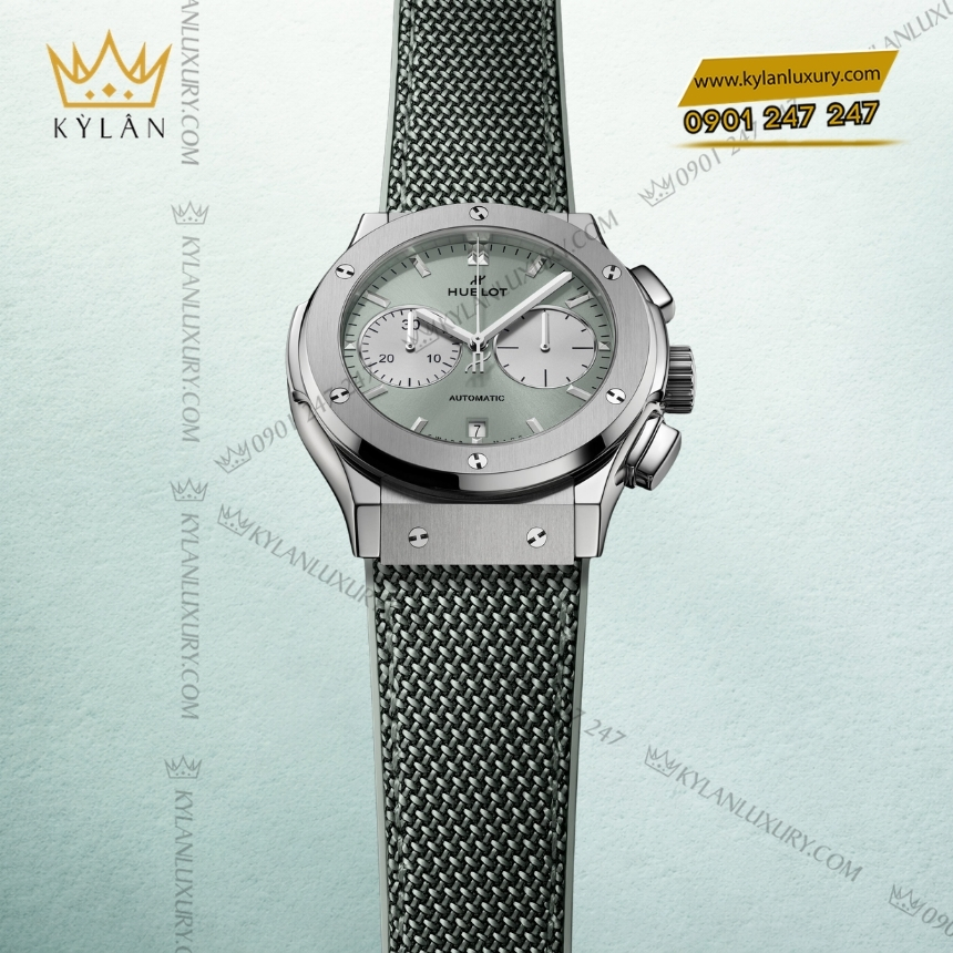 Kỳ Lân Luxury hublot classic fusion chronograph titanium sage green 45mm 4 Đồng hồ Hublot Classic Fusion Chronograph Titanium Sage Green 45mm
