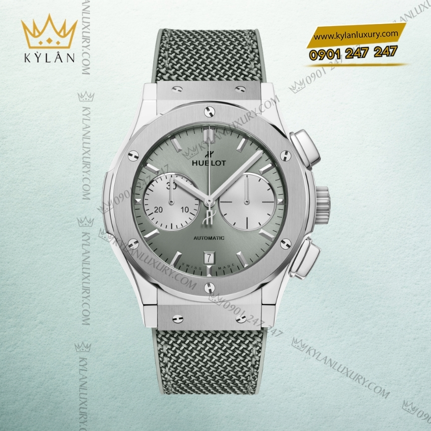 Kỳ Lân Luxury hublot classic fusion chronograph titanium sage green 45mm 7 Đồng hồ Hublot Classic Fusion Chronograph Titanium Sage Green 45mm