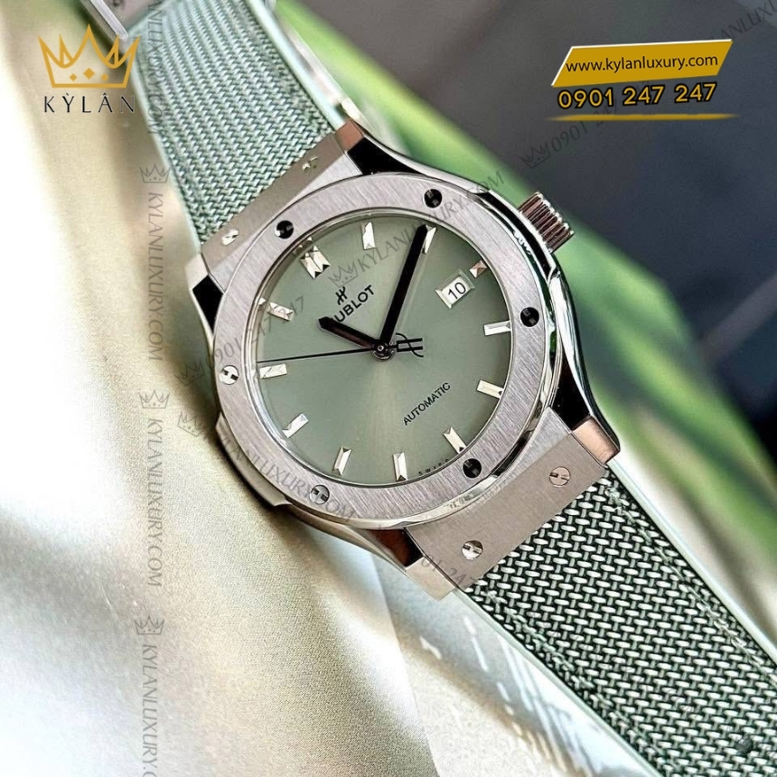 Kỳ Lân Luxury hublot classic fusion titanium sage green 42mm 7 Đồng hồ Hublot Classic Fusion Titanium Sage Green 42mm