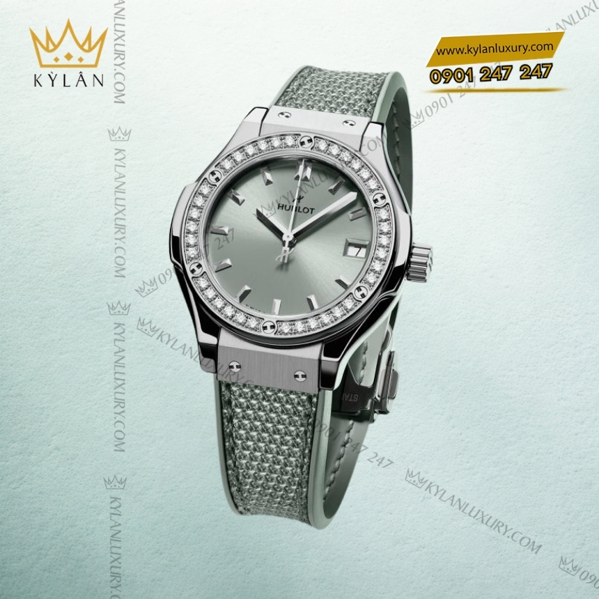 Kỳ Lân Luxury hublot classic fusion titanium sage green diamonds 33mm 4 Đồng hồ Hublot Classic Fusion Titanium Sage Green Diamonds 33mm