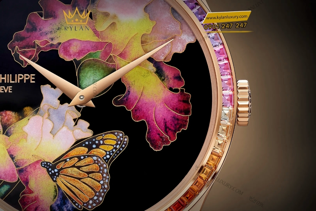 Kỳ Lân Luxury patek philippe 5077 356r 001 pink butterfly 3 Đồng hồ Patek Philippe Pink Butterfly 5077/356R-001