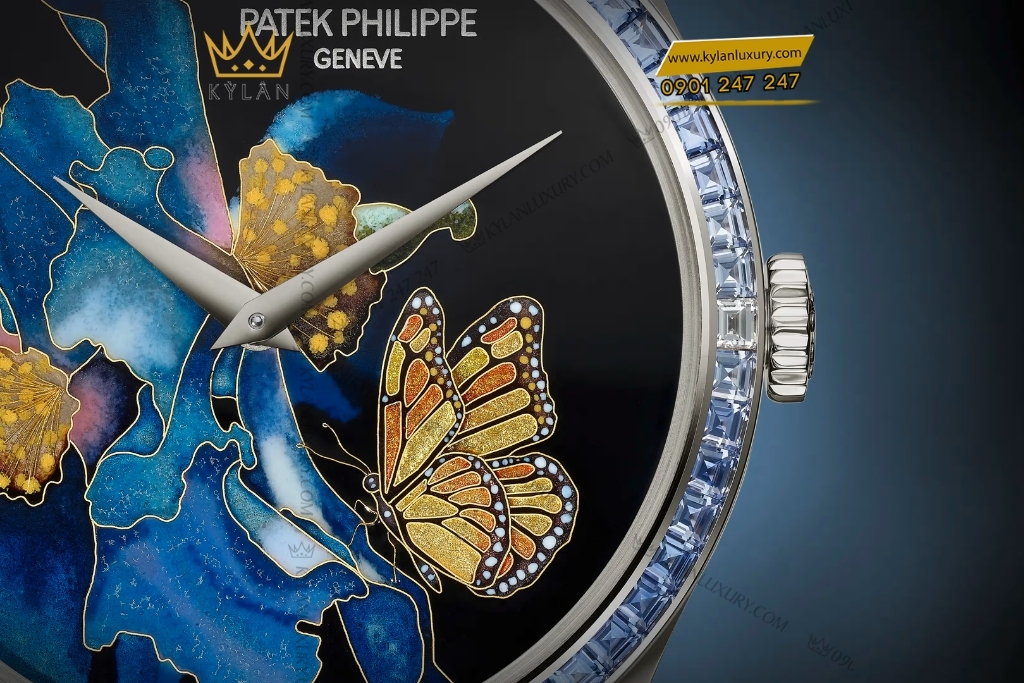 Kỳ Lân Luxury patek philippe 5077 357g 001 blue butterfly 3 Đồng hồ Patek Philippe Blue Butterfly 5077/357G-001
