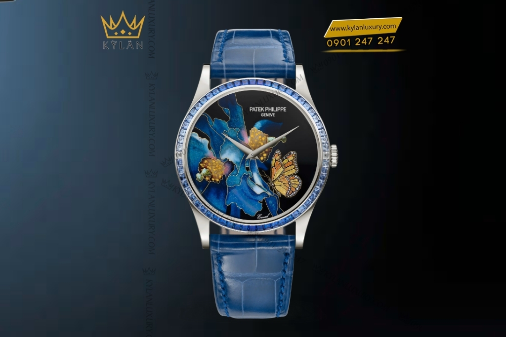 Kỳ Lân Luxury patek philippe 5077 357g 001 blue butterfly 4 Đồng hồ Patek Philippe Blue Butterfly 5077/357G-001