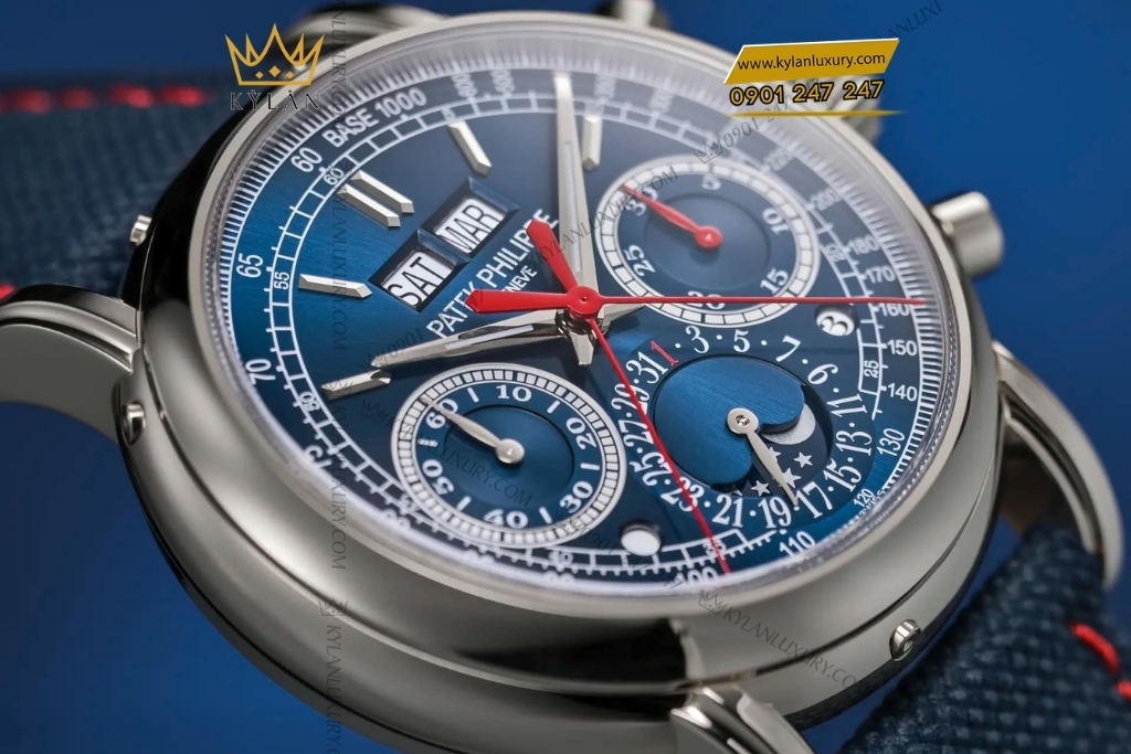 Kỳ Lân Luxury patek philippe 5204g 010 grand complications 5 Đồng hồ Patek Philippe Grand Complications mặt số xanh navy 5204G-010