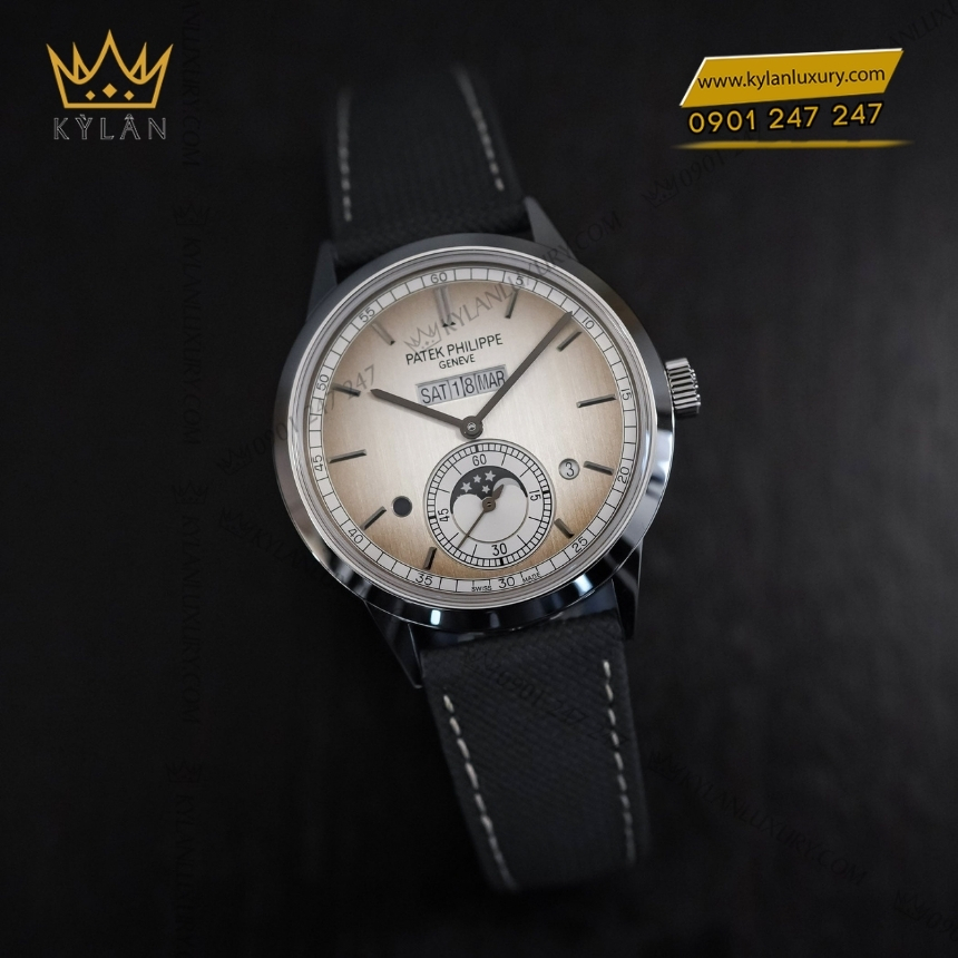 Kỳ Lân Luxury patek philippe 5236p 011 grand complications 3 1 Đồng hồ Patek Philippe Grand Complications mặt bạc satin 5236P-011