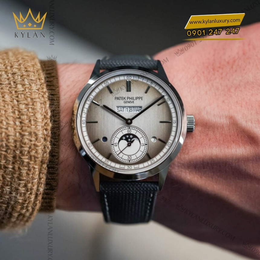 Kỳ Lân Luxury patek philippe 5236p 011 grand complications 6 1 Đồng hồ Patek Philippe Grand Complications mặt bạc satin 5236P-011