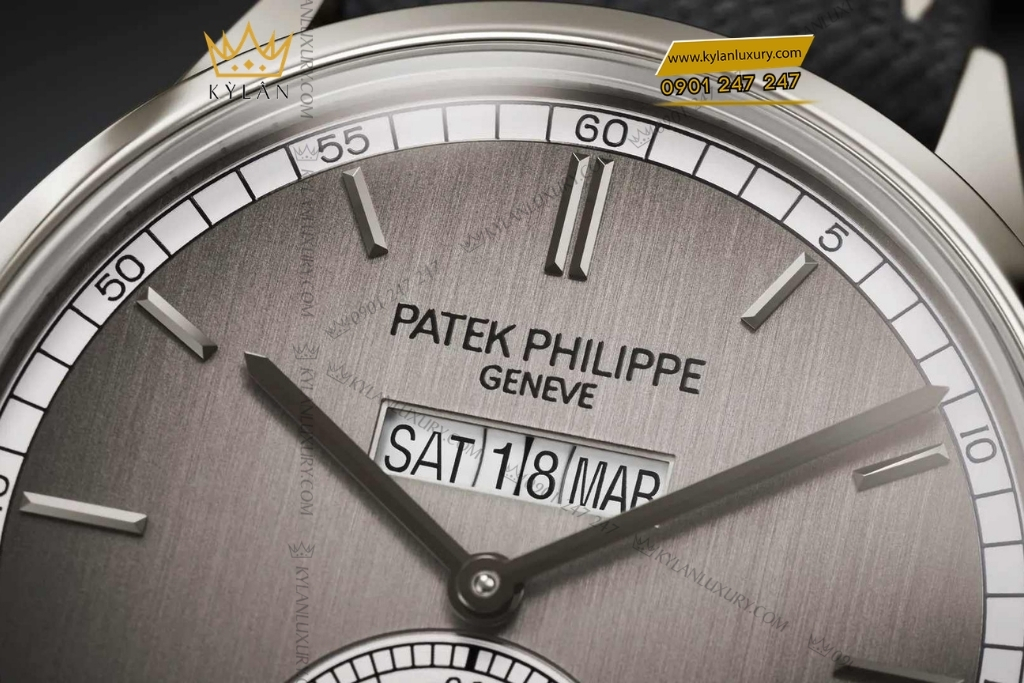 Kỳ Lân Luxury patek philippe 5236p 011 grand complications 7 Đồng hồ Patek Philippe Grand Complications mặt bạc satin 5236P-011