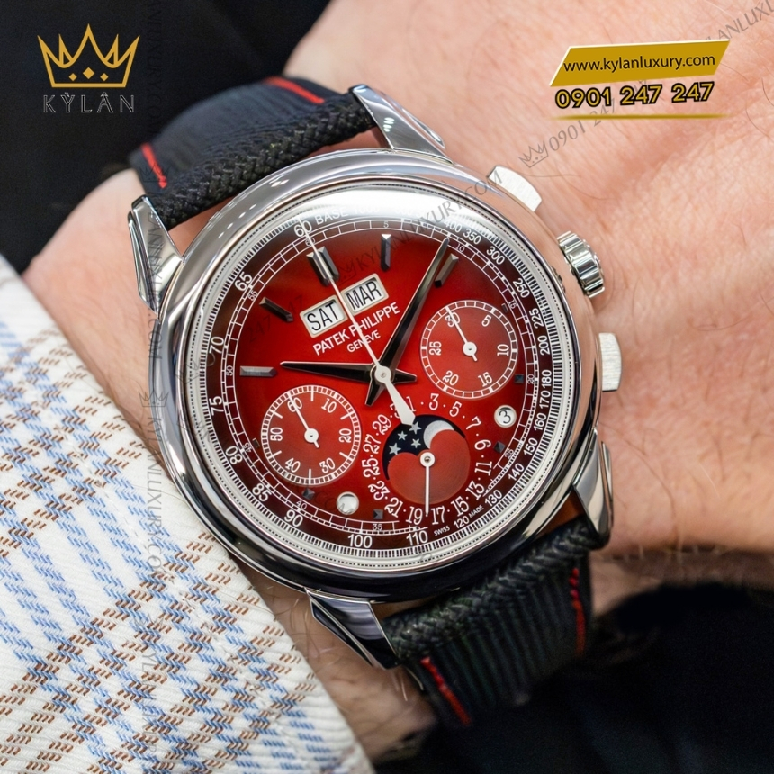 Kỳ Lân Luxury patek philippe 5270p 017 grand complications 11 Đồng hồ Patek Philippe Grand Complications mặt số đỏ 5270P-017