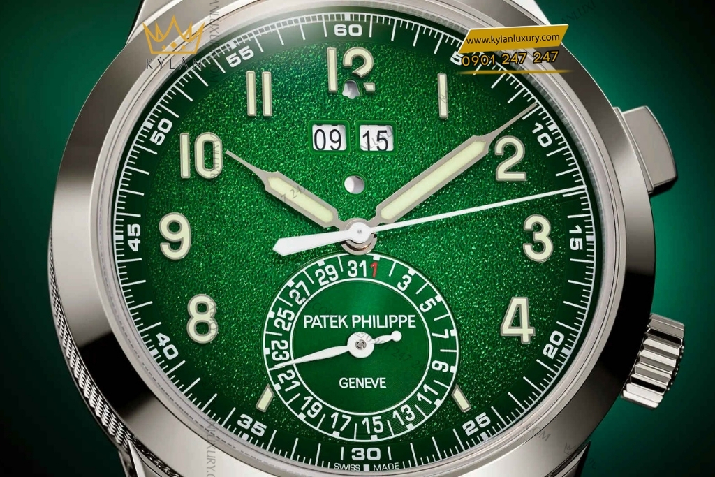 Kỳ Lân Luxury patek philippe 5322g 010 mat xanh la 4 Đồng hồ Patek Philippe Grand Complications mặt xanh lá 5322G-010