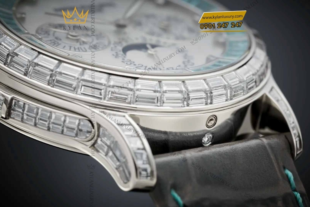 Kỳ Lân Luxury patek philippe 5374 400p 001 paraiba tourmaline 4 Đồng hồ Patek Philippe xà cừ đá quý xanh 5374/400P-001