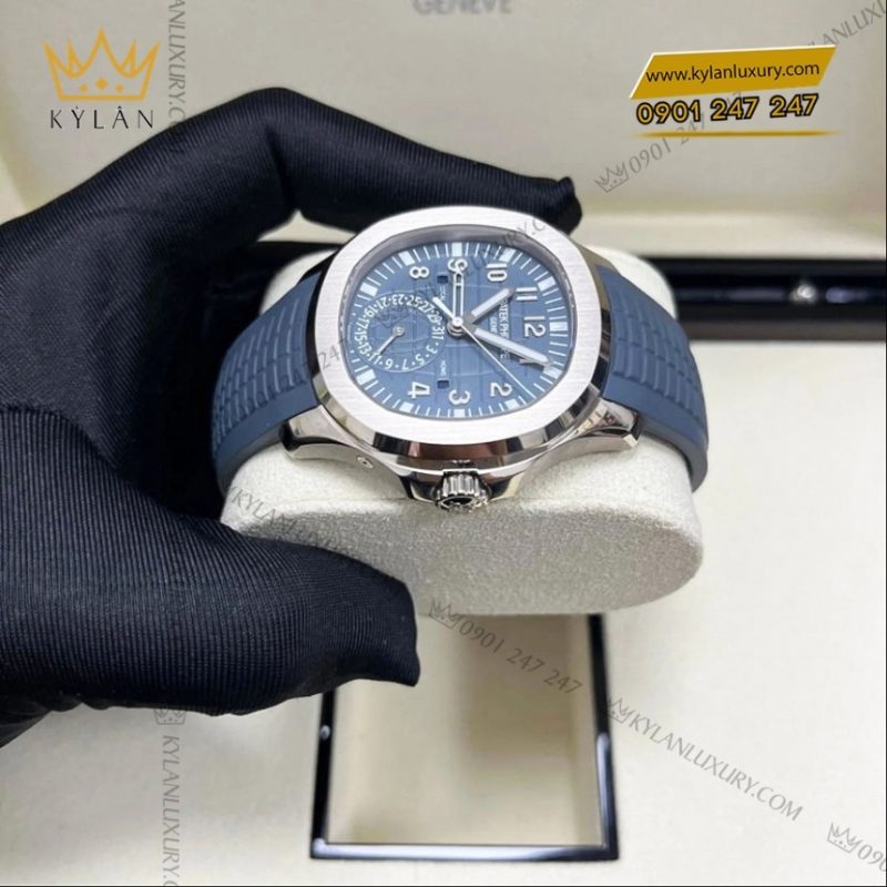 Đồng hồ Patek Philippe Aquanaut Travel Time mặt xanh xám 5164G-001