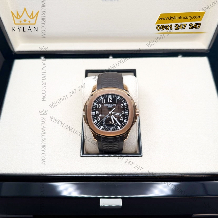 Kỳ Lân Luxury patek philippe aquanaut 5164r 001 travel time 3 Đồng hồ Patek Philippe Aquanaut Travel Time mặt số nâu 5164R-001