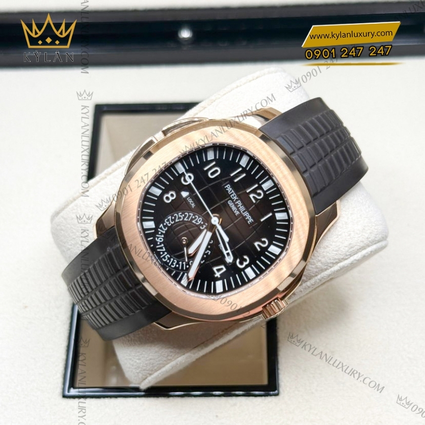 Kỳ Lân Luxury patek philippe aquanaut 5164r 001 travel time 4 Đồng hồ Patek Philippe Aquanaut Travel Time mặt số nâu 5164R-001