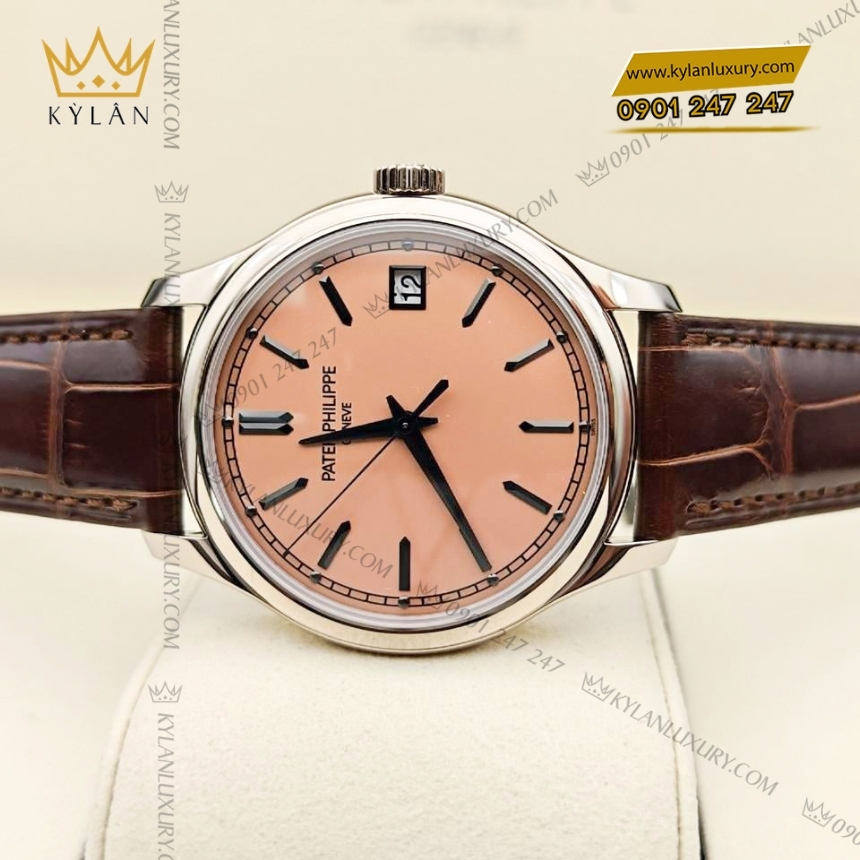 Kỳ Lân Luxury patek philippe calatrava 5227g 015 9 Đồng hồ Patek Philippe Calatrava mặt số hồng 5227G-015