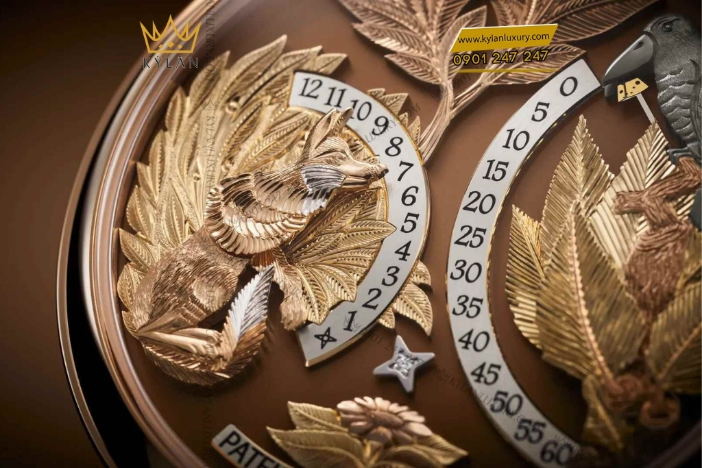 Kỳ Lân Luxury patek philippe mat so nau thu cong 5249r 001 4 Đồng hồ Patek Philippe Complications mặt số nâu thủ công 5249R-001