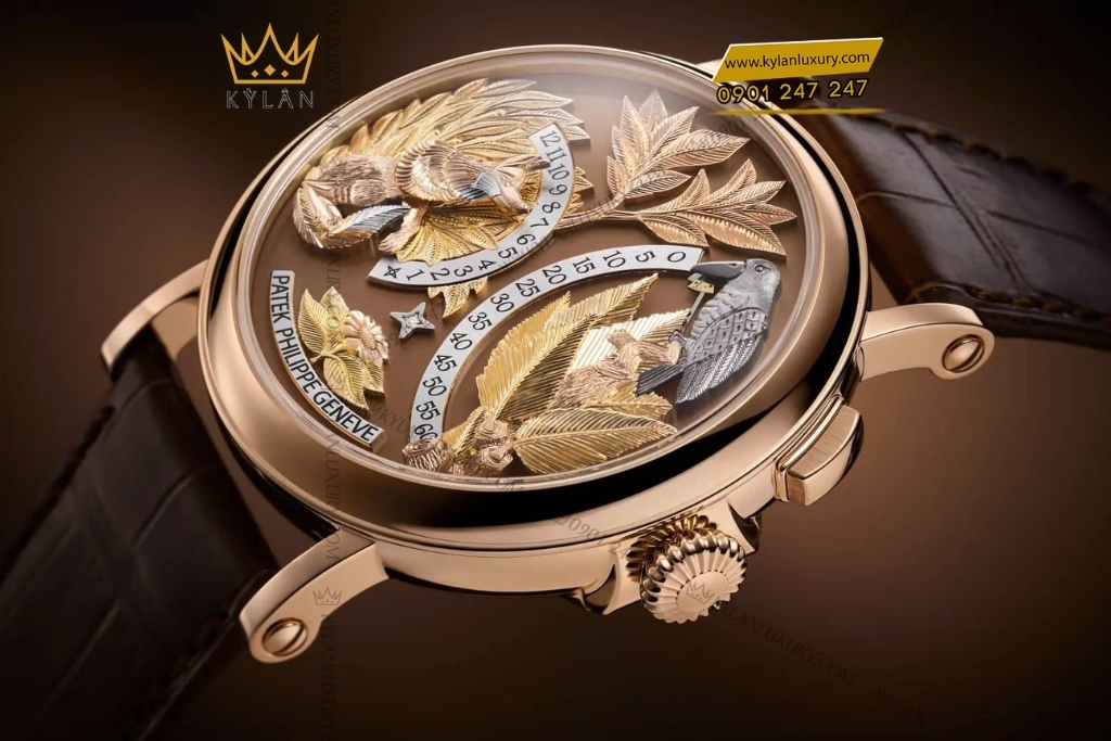 Kỳ Lân Luxury patek philippe mat so nau thu cong 5249r 001 5 Đồng hồ Patek Philippe Complications mặt số nâu thủ công 5249R-001