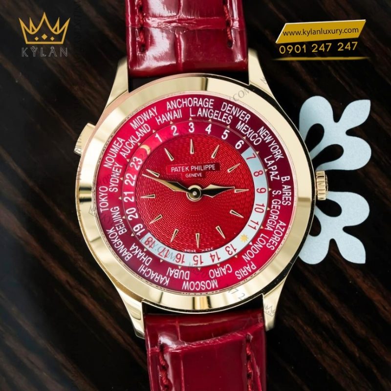 Đồng hồ Patek Philippe World Time mặt số đỏ 7129J-001