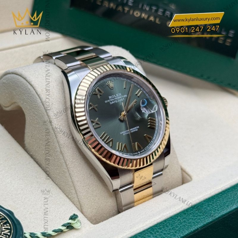 Đồng hồ Rolex Datejust 41 mặt olive dây oyster 126333-0023