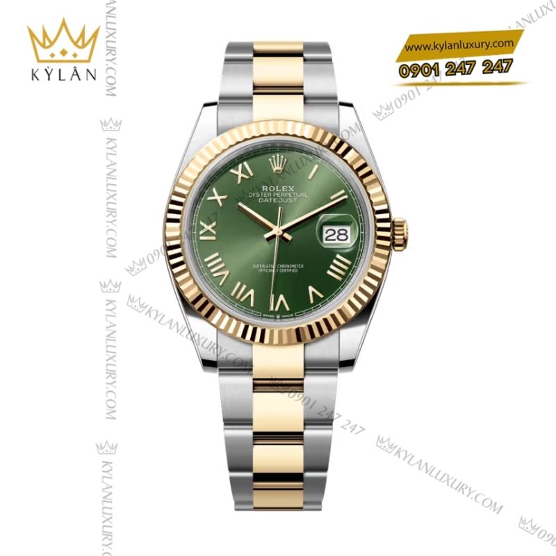 Đồng hồ Rolex Datejust 41 mặt olive dây oyster 126333-0023