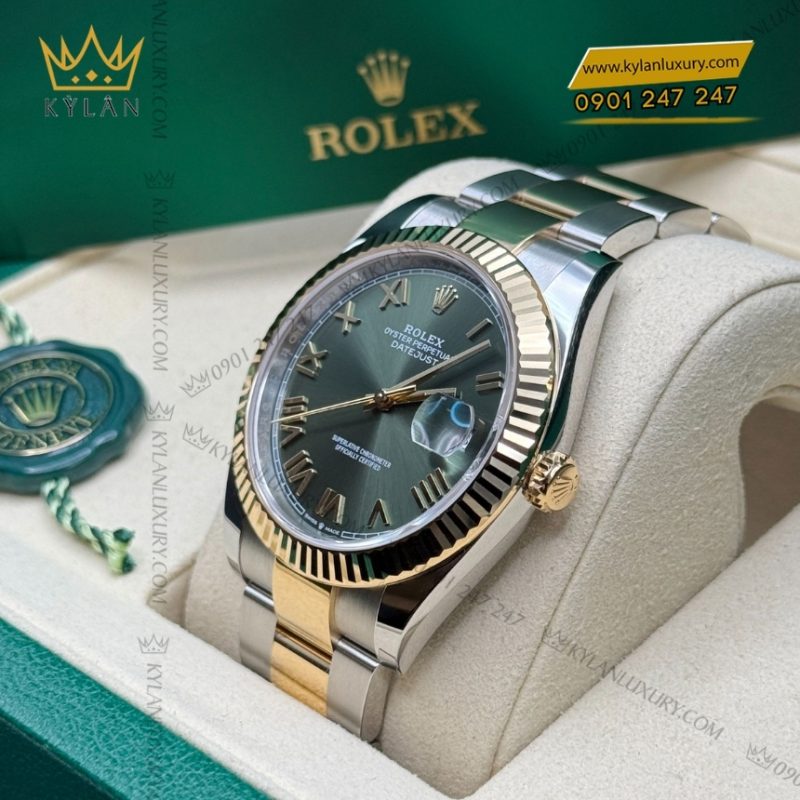 Đồng hồ Rolex Datejust 41 mặt olive dây oyster 126333-0023