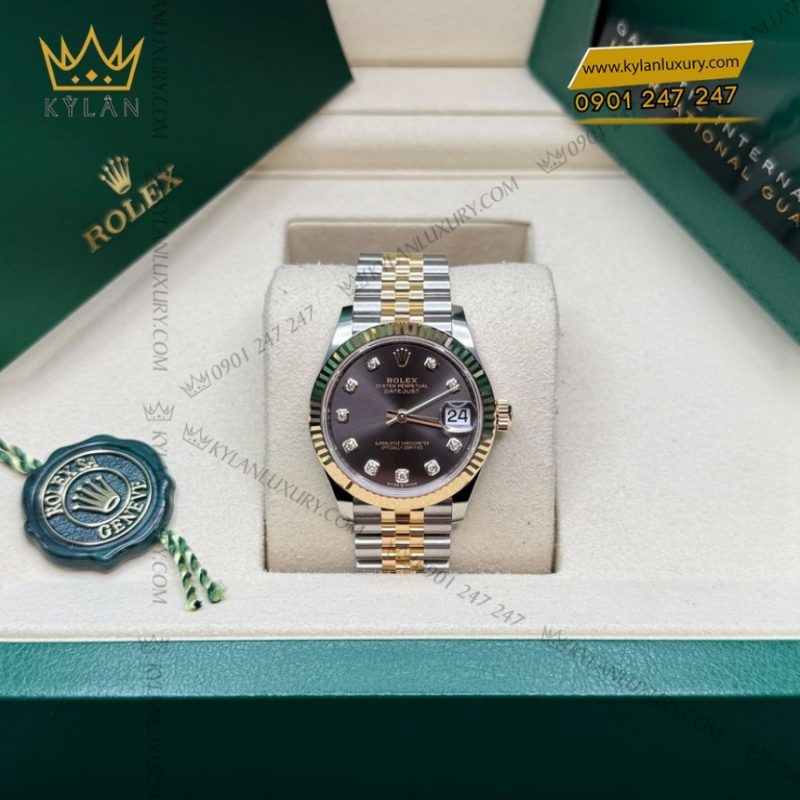Đồng hồ Rolex Datejust 31 mặt xám đính kim 278273-0022