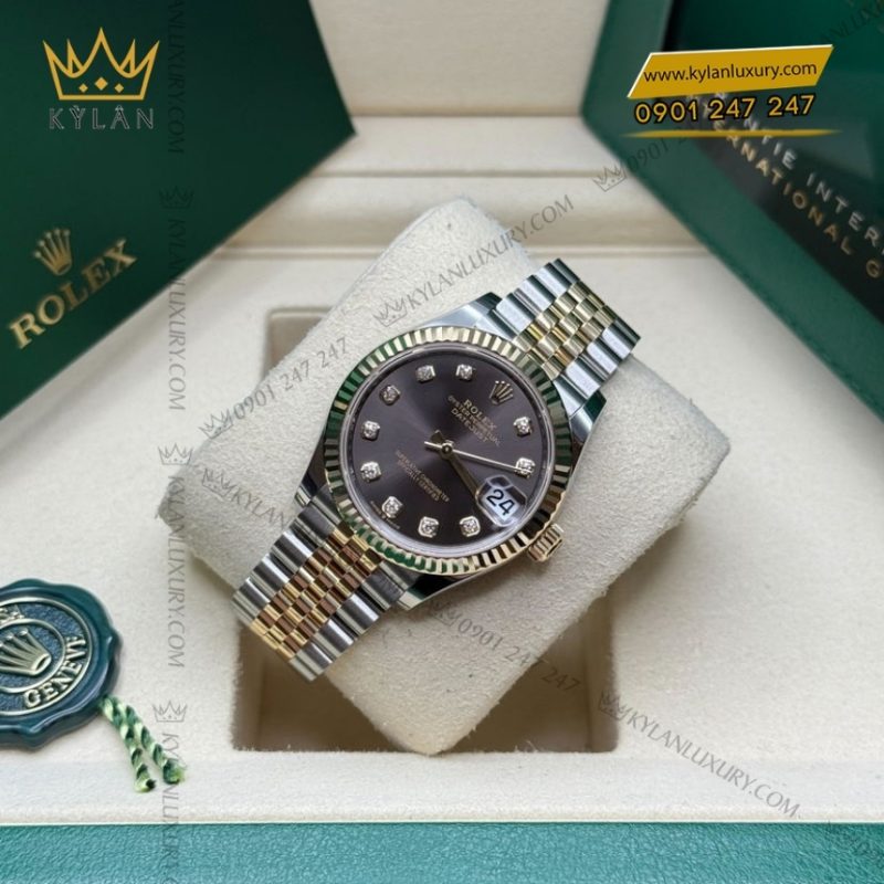 Đồng hồ Rolex Datejust 31 mặt xám đính kim 278273-0022