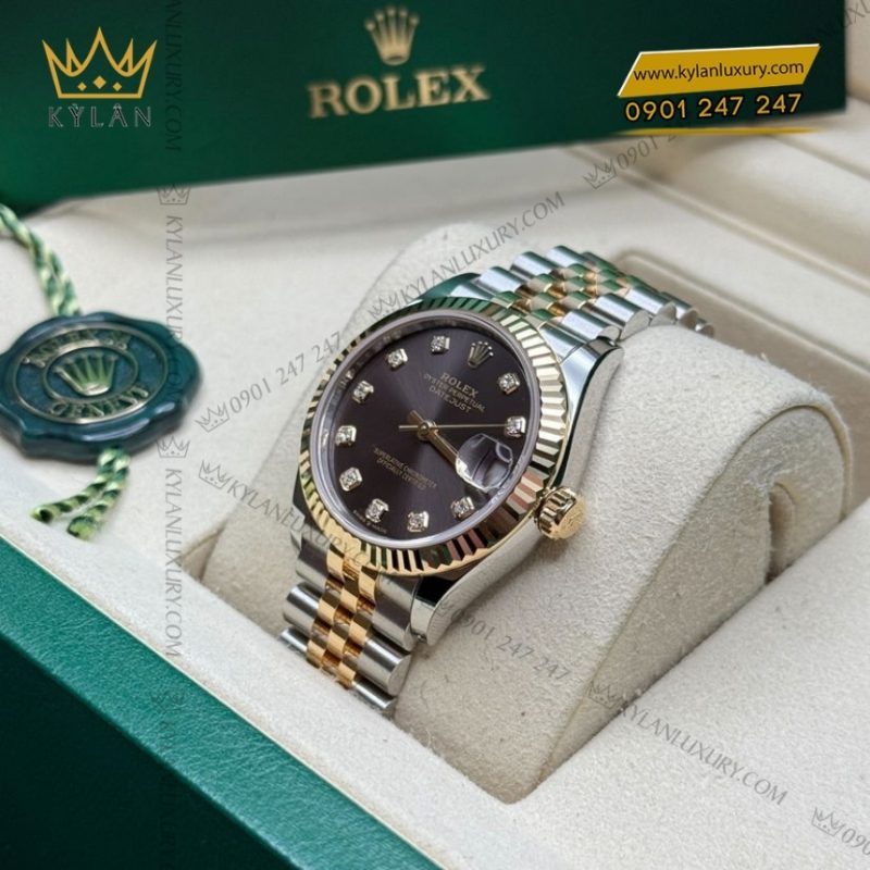 Đồng hồ Rolex Datejust 31 mặt xám đính kim 278273-0022