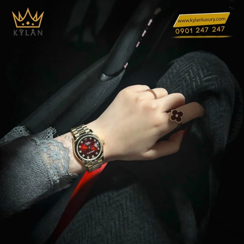 Đồng hồ Rolex Datejust 31 mặt đỏ ombré 278278-0049