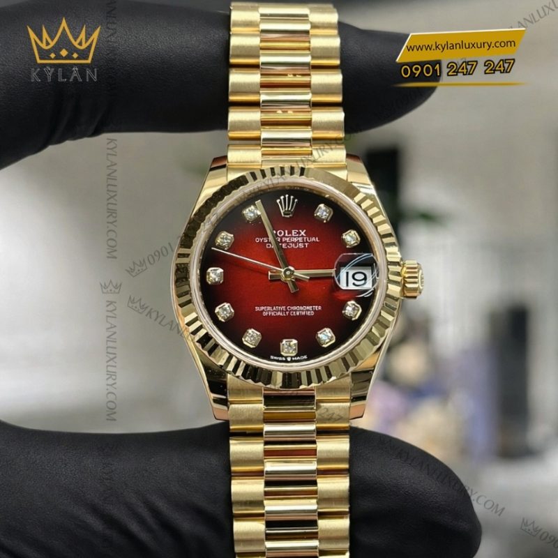 Đồng hồ Rolex Datejust 31 mặt đỏ ombré 278278-0049