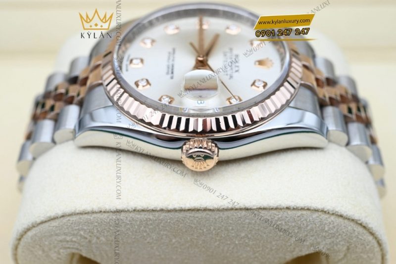 Đồng hồ Rolex Datejust mặt số bạc kim cương 116231