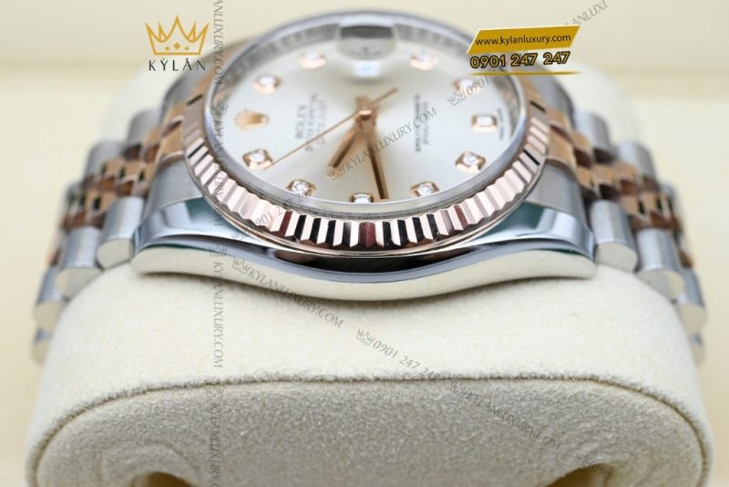 Đồng hồ Rolex Datejust mặt số bạc kim cương 116231
