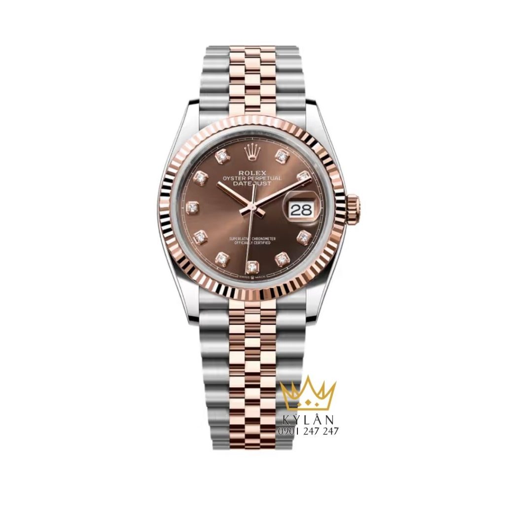 Kỳ Lân Luxury rolex datejust 36 126231 0053 chocolate Đồng hồ Rolex Datejust 36 mặt chocolate cọc kim 126231-0053