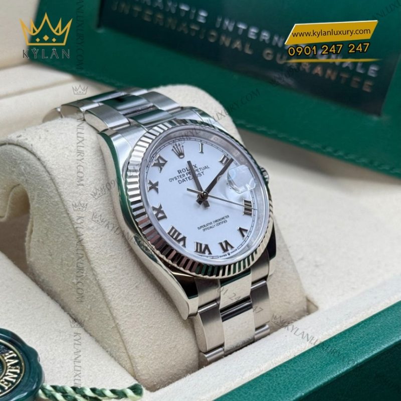 Đồng hồ Rolex Datejust 36 mặt trắng La Mã 126234-0026