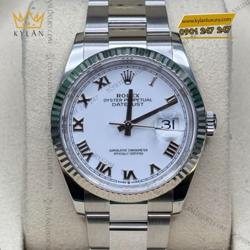 Đồng hồ Rolex Datejust 36 mặt trắng La Mã 126234-0026