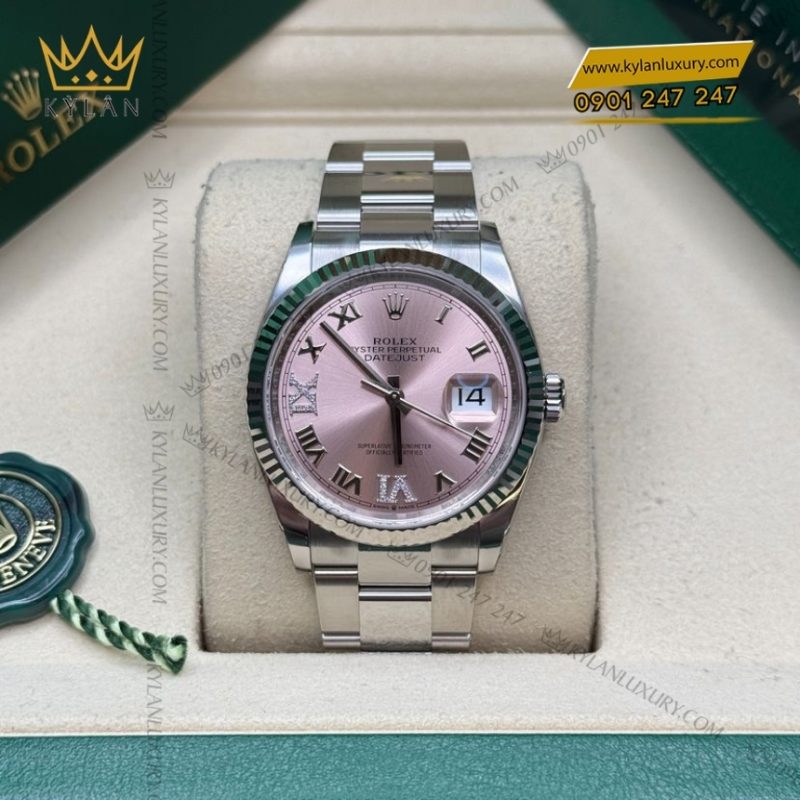 Đồng hồ Rolex Datejust 36 mặt hồng La Mã 126234-0032