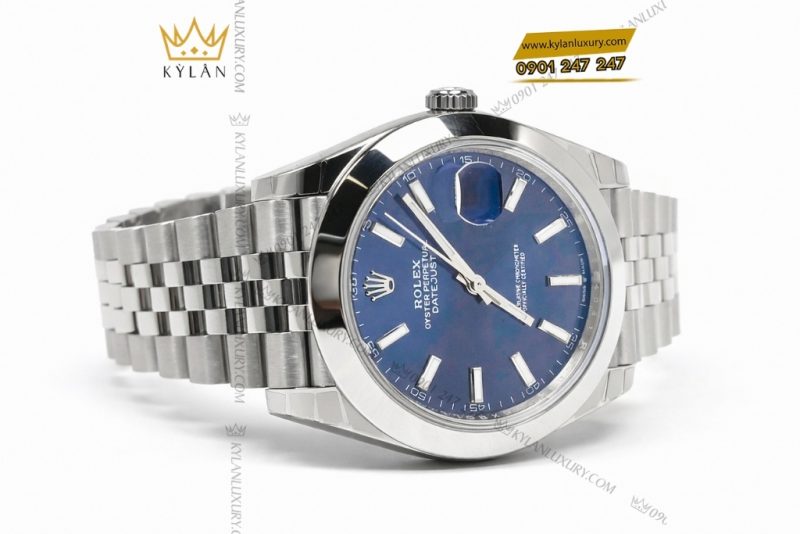 Đồng hồ Rolex Datejust 41 mặt xanh dương cọc dạ quang 126300-0002