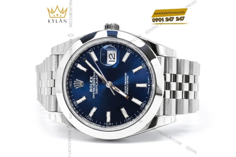 Đồng hồ Rolex Datejust 41 mặt xanh dương cọc dạ quang 126300-0002