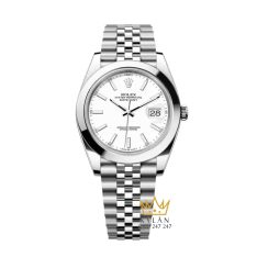 Đồng hồ Rolex Datejust 41 mặt trắng cọc dạ quang 126300-0006