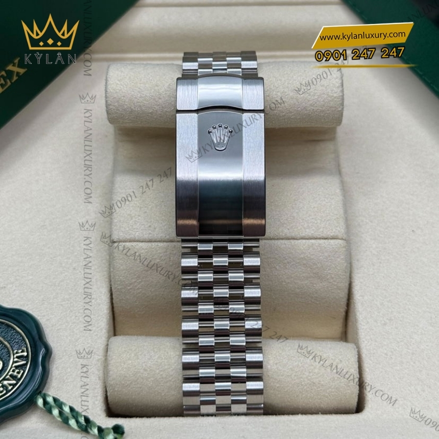 Kỳ Lân Luxury rolex datejust 41 126300 0006 trang da quang 2 Đồng hồ Rolex Datejust 41 mặt trắng cọc dạ quang 126300-0006