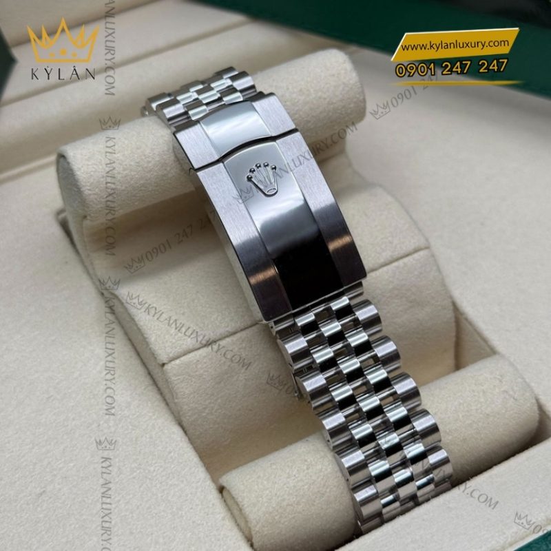 Đồng hồ Rolex Datejust 41 mặt trắng cọc dạ quang 126300-0006