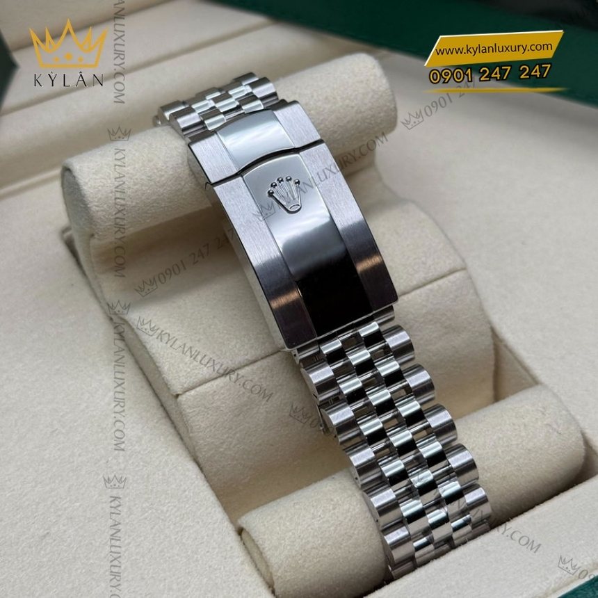 Kỳ Lân Luxury rolex datejust 41 126300 0006 trang da quang 4 Đồng hồ Rolex Datejust 41 mặt trắng cọc dạ quang 126300-0006