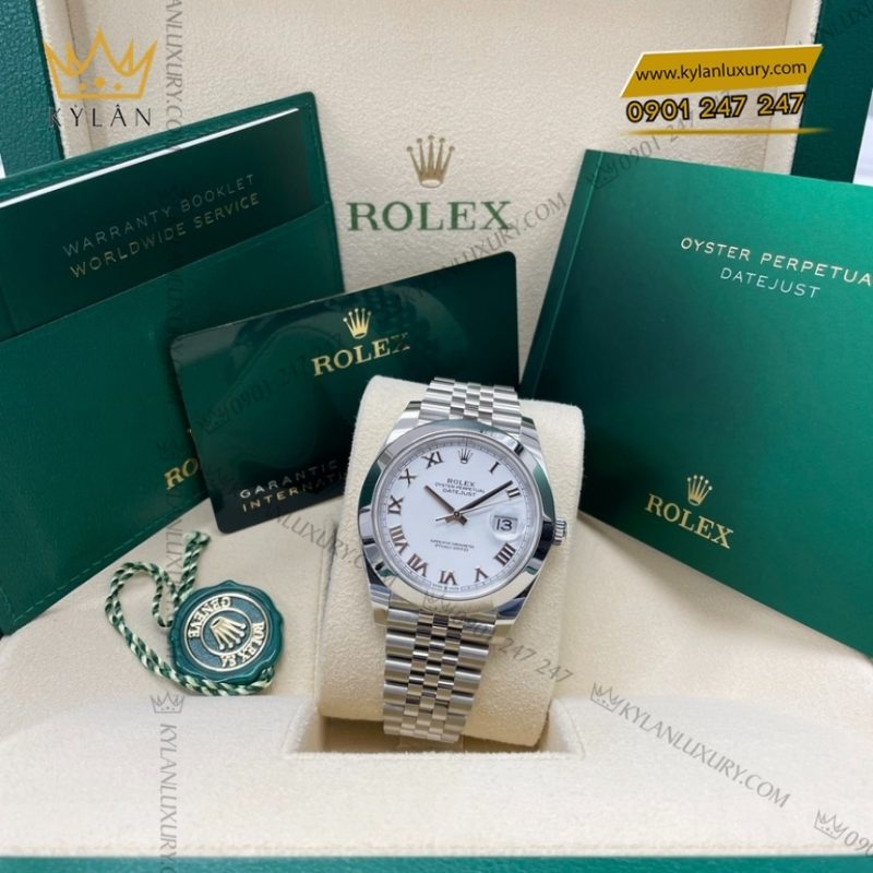 Đồng hồ Rolex Datejust 41 mặt trắng La Mã 126300-0016