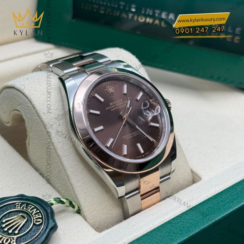 Đồng hồ Rolex Datejust 41 chocolate cọc dạ quang 126301-0001