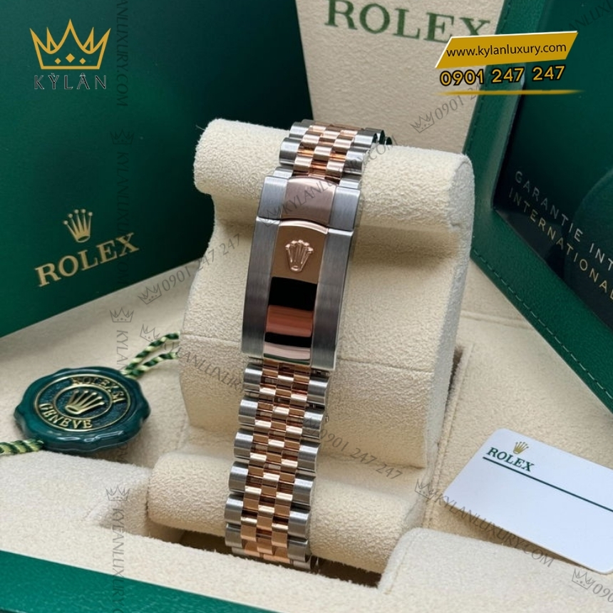Kỳ Lân Luxury rolex datejust 41 126301 0008 sundust kim cuong 5 Đồng hồ Rolex Datejust 41 mặt sundust cọc kim 126301-0008