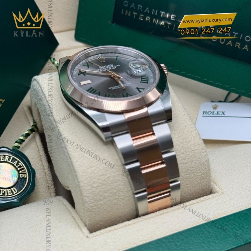 Kỳ Lân Luxury rolex datejust 41 126301 0015 wimbledon day oyster 5 Đồng hồ Rolex Datejust 41 Wimbledon dây oyster 126301-0015