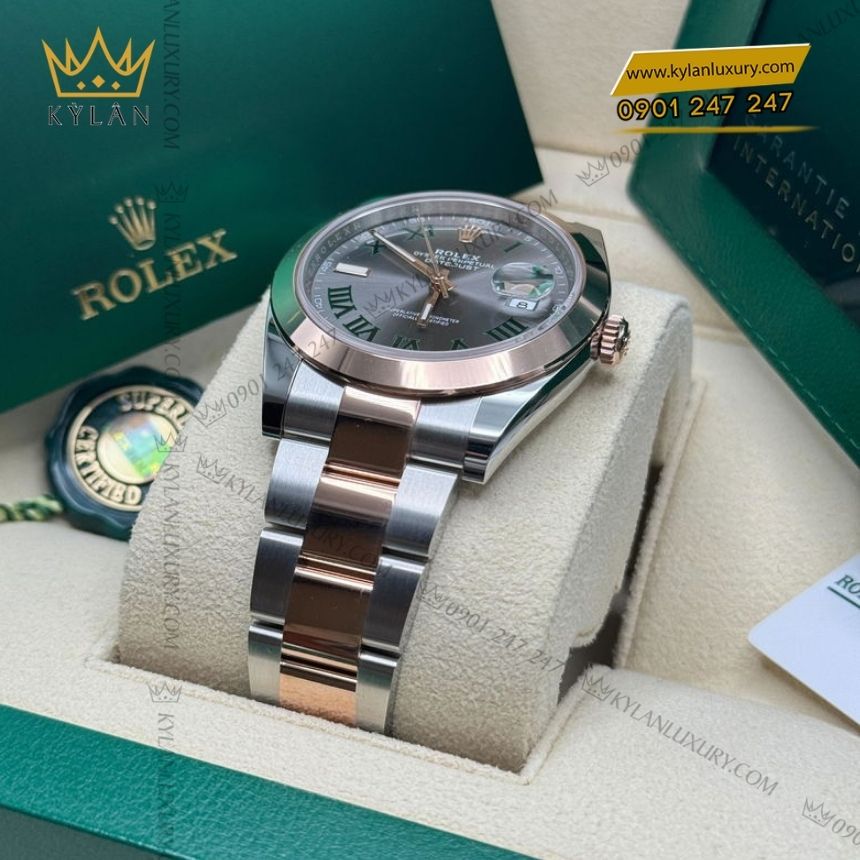 Kỳ Lân Luxury rolex datejust 41 126301 0015 wimbledon day oyster 7 Đồng hồ Rolex Datejust 41 Wimbledon dây oyster 126301-0015