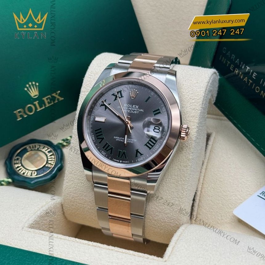 Kỳ Lân Luxury rolex datejust 41 126301 0015 wimbledon day oyster 8 Đồng hồ Rolex Datejust 41 Wimbledon dây oyster 126301-0015