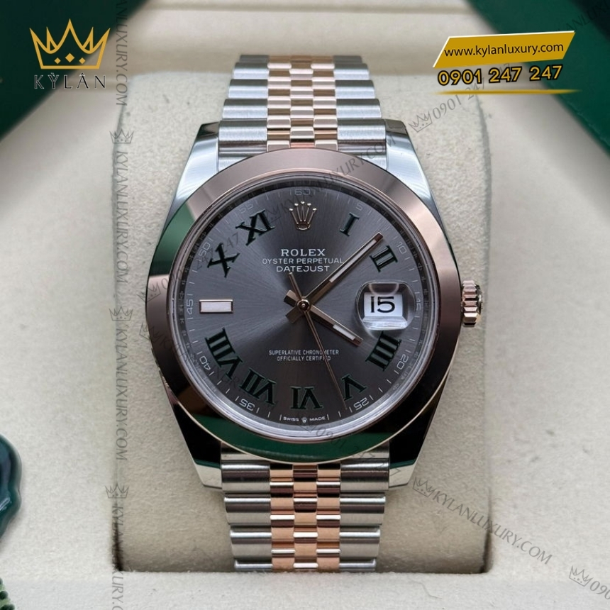Kỳ Lân Luxury rolex datejust 41 126301 0016 wimbledon 9 Đồng hồ Rolex Datejust 41 Wimbledon 126301-0016