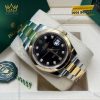 Đồng hồ Rolex Datejust 41 mặt đen cọc kim cương 126303-0005